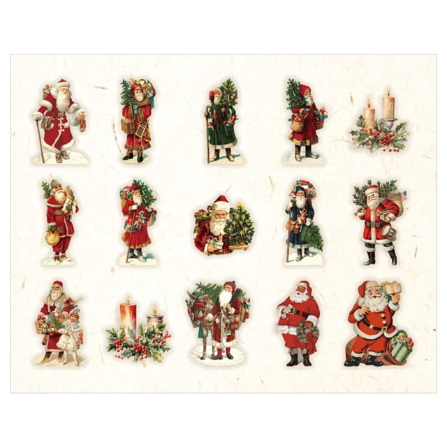 Less Than 5 Stickers Christmas Santa School Party Holiday Decoration and Craft Card Gift Envelope Box White
