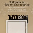 thumbnail image 5 of Clearance! Halloween Bathroom Door Topper Bathroom Over The Door Sign Toilet Restroom Door Corner Home Decor Creepy Door Topper Sign Housewarming 10.4*4.5*0.4 in Black, 5 of 7
