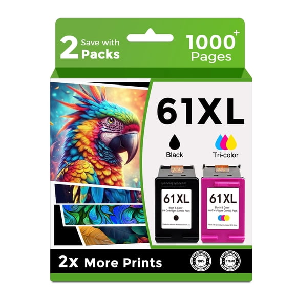 Skyink 61XL Ink Cartridge Replacement for HP 61 XL(Black Color Combo Pack) for HP61 HP61XL for 4500 5530 4630 2540 4502 2542 4635 5535 4501 3050 2541