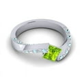 thumbnail image 3 of Diamond-Capitals 1.20 Carat Natural Diamond Peridot & Aquamarine Gemstone Luxurious Bridal Ring for Women Solid 18K White Gold Size 9.5, 3 of 8