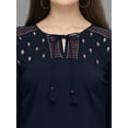 thumbnail image 5 of Prettify Women Straight Regular 3/4th Sleeve Casual Female Navy Blue Western Top, 5 of 5