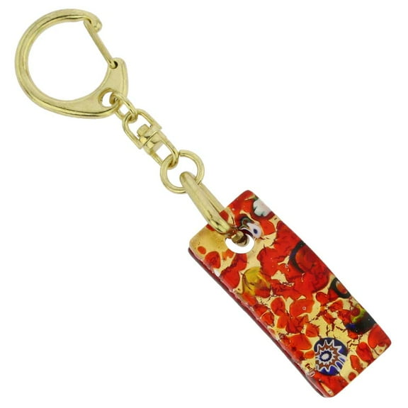 GlassOfVenice Murano Glass Colors Stick Keychain - Red Gold