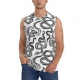 thumbnail image 3 of Uemuo Hand Drawn Snake Pattern Men's Sleeveless T-Shirt,Muscle Athletic Tank Top, Moisture-wicking Quick-dry Breathable Classic Tee Top for Gym Run Outdoor Sports-XX-Large, 3 of 8