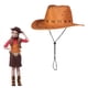 thumbnail image 4 of Sombrero de vaquero occidental informal para niñas, de gamuza artificial, de ala ancha, para Halloween (amarillo vaca), 4 of 5