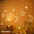 thumbnail image 3 of 138Leds Curtain String Lights , 11.5ft Star Moon Curtain Lights -Ramadan Decorations Light -Curtain Home Festival Decoration, 3 of 6