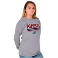 thumbnail image 3 of NASA Retro Worm Logo American Flag Long Sleeve TShirt Men Women Brisco Brands S, 3 of 6
