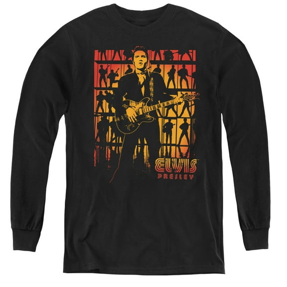 Elvis Presley Comeback Spotlight Youth Long Sleeve T-Shirt Black