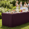 thumbnail image 2 of AK Trading 6 Ft Fitted Polyester Tablecloth 72 Length  x 30 Wide  x 30 Brown Inches for Events Eggplant, 2 of 18