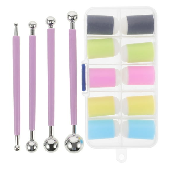 HOMEMAXS Finger Sponge Daubers Set Stencil Brushes Daubers Applicator and Sponge Daubers for Craft Drawing and Painting