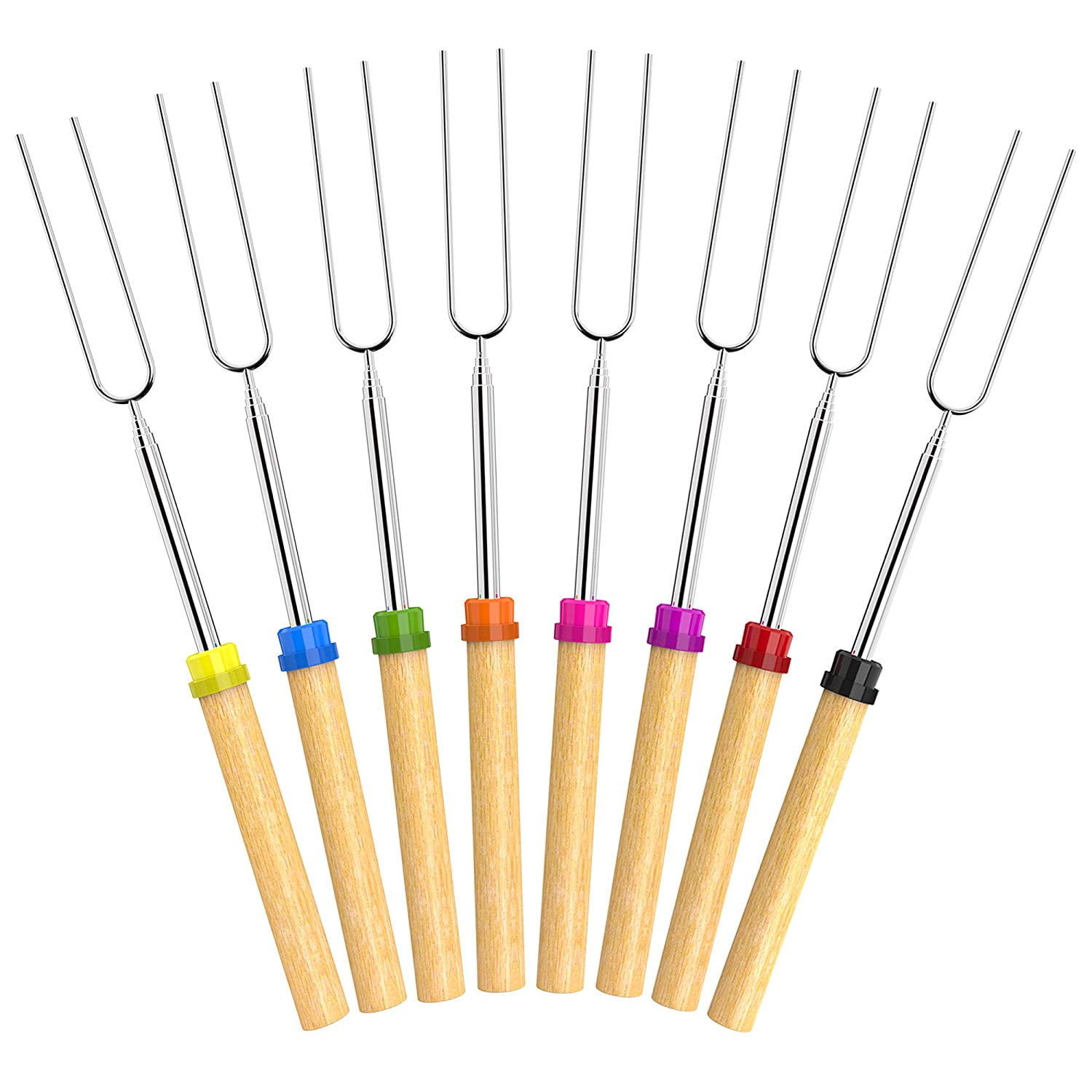 Barbecue Forks, Marshmallow Roasting Sticks, Set of 8 Barbeque BBQ