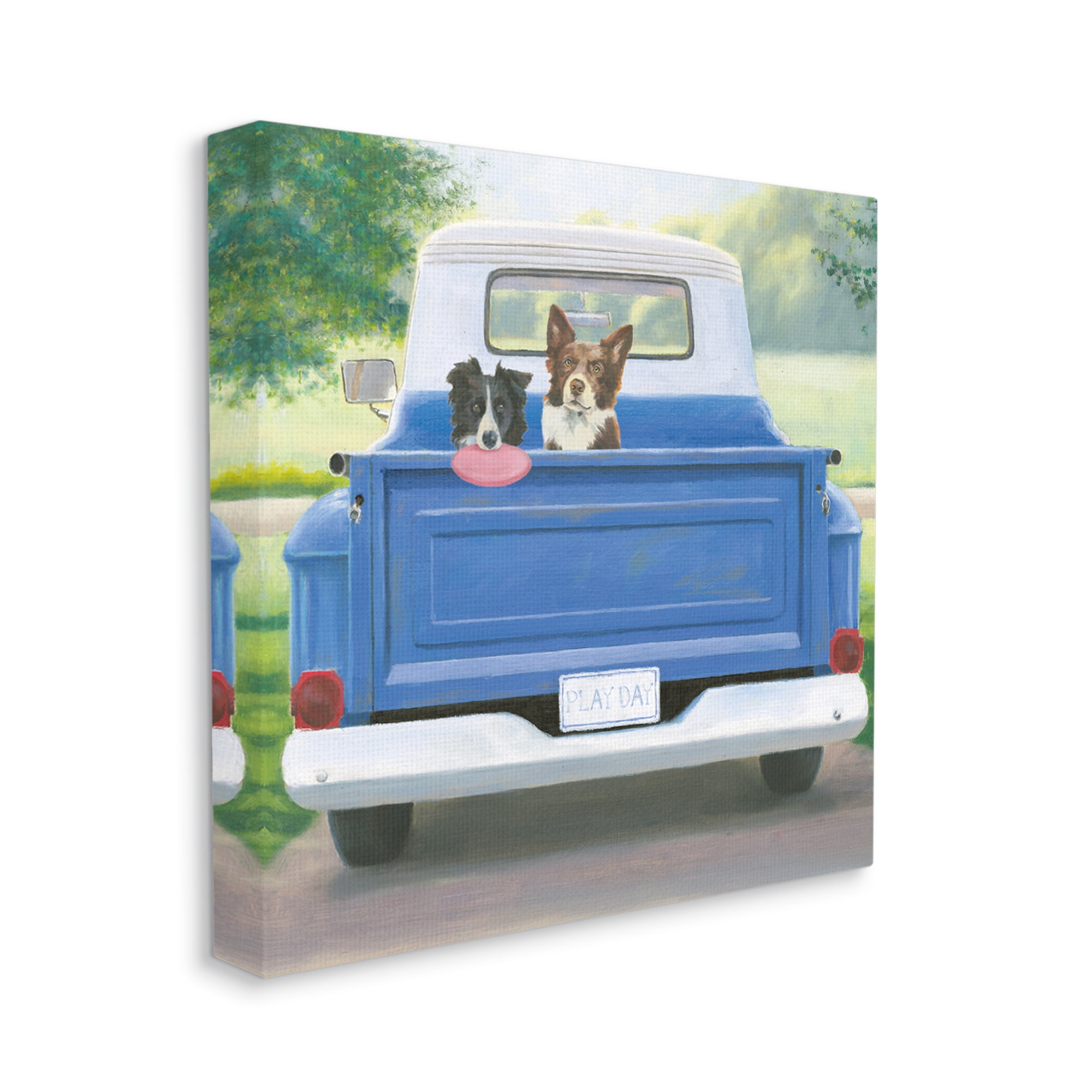 Stupell Industries Dogs in Country Truck Animals & Insects Painting Gallery Wrapped Canvas Print Wall Art, 24 x 24