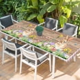 thumbnail image 2 of Happy Easter Bunny Table Cloths for 8 Foot Rectangle Tables, Spring Floral Wooden Pink Plaid Patio Waterproof Elastic Fitted Tablecloths, Washable Rectangular Table Cover for Camping, 2 of 8