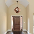 thumbnail image 4 of 6-Light Farmhouse Globe Chandelier with Open Wood Frame for Kitchen Island, Entryway & Dining Room, 4 of 10