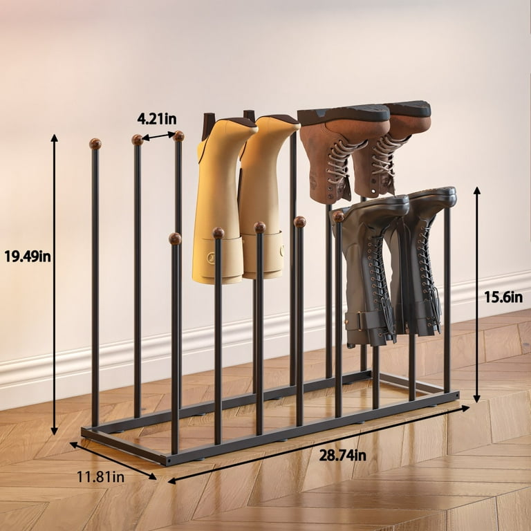 Werseon Boot Rack Organizer for 8 Pairs, Metal Boot Organizer, Shoe Racks Stand for Entryway, Shoe Storage Fit for Tall Boots (Upgrades Plus), Size