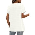 thumbnail image 2 of Women V Neck T Shirt Soft Polyester Pure Color Loose Fitting Women  Dot V Neck Top Skin Friendly Casual Style  for Dating ANGGREK Otros, 2 of 6