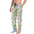 thumbnail image 5 of Men's Sleep Pants Lightweight Pjs Sleepwear Comfortable Lounge Pants Bottom Pants with Pocket Colorful Flamingo Pattern, 5 of 7