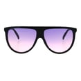 thumbnail image 2 of Oversize Thin Plastic Flat Top Mob Color Oceanic Gradient Lens Sunglasses Black Purple Pink, 2 of 4