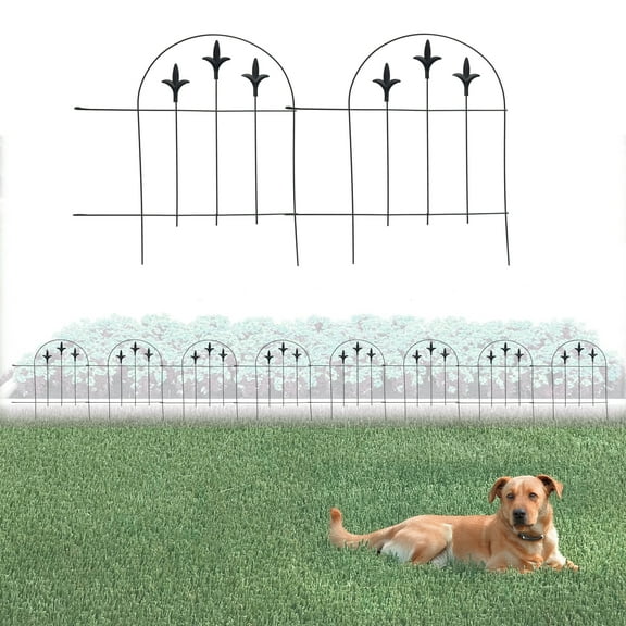 Glamos Wire Folding Round Top Finial Fence – Durable Metal Garden & Yard Panel, Easy Install