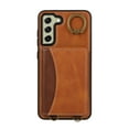 thumbnail image 4 of for Samsung Galaxy S22 Wallet Case with Card Slots, Hand Wrist Strap Rotate Ring Design, Finger Grip Ring PU Leather Magnetic Button Shockproof Purse Phone Cover for Galaxy S22, Brown, 4 of 7