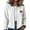 White, variant on Edvintorg Women's Coats Color Block Long Sleeve Lightweight Jacket Fall Collared Zip up Outerwear with Pocket Plus Size Trendy Womens Clothes White S-3XL