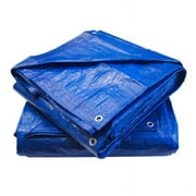 Tarp Supply, Inc. - 6' x 8' Blue Poly Tarp Cover, 100% Waterproof, 5mil