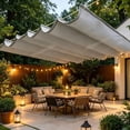 thumbnail image 5 of Retractable Sun Shade Sails, Waves Awning Canopy with Eyelets and Rope, Adjustable Sliding Waves Shade Sails, Multiple Sizes Sun Shade Canopys Cover for Outdoor Garden Patio Yard Lawn, 5 of 6