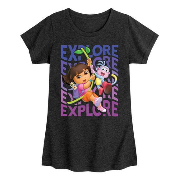 Dora The Explorer - Explore - Toddler And Youth Girls Fitted Short Sleeve Graphic T-Shirt