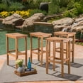 thumbnail image 2 of GDF Studio Pensacola Outdoor Acacia Wood 30 Inch Backless Barstools, Set of 4, Natural, 2 of 8