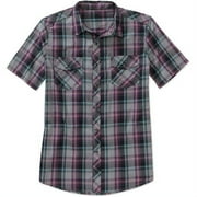 No Boundaries Men's Short Sleeve Snap Fr