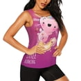 thumbnail image 2 of Balery Cute Pink Axolotl A Camiseta sin mangas estampada ligera para mujer, tops de entrenamiento sin mangas, camisetas de yoga transpirables de secado rápido.-Large, 2 of 7