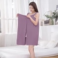 thumbnail image 4 of Fleece Wearable Bath Towel for Women - Soft Absorbent Bath Wrap with Snap Closure - Hands-Free Towel Skirt for Drying, Home Sleepwear, Beach Cover Up - 130x90cm Large Wrap with Side Pocket, 4 of 6