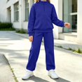 thumbnail image 2 of ITSAME Girls Outfit 2-Piece Half Zip Mock Neck Sweatshirt and Sweatpants Fall Winter Athletic Casual Set Size 7, 2 of 7
