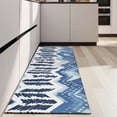 thumbnail image 4 of Blue Chevron Geometric Boho Pattern Kitchen Rug Mat,Kitchen Runner Rugs Non Skid Washable,Decorative Kitchen Floor Mats for Kitchen,Sink,Laundry,17"X47", 4 of 5