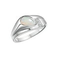 thumbnail image 3 of RYLOS Men's Rings Sterling Silver Ring - Timeless Pear Shape Cabochone Gemstone & Diamonds - Tear Drop Cabochon OPAL Rings For Men  Size 9, 3 of 6