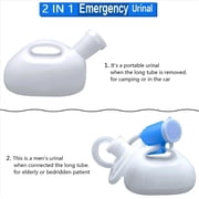 Urinal with Detachable Hose for Bedside Use,Urinals For Men Male Urinals With Lid Spill Proof Reusable Portable Bottle Pee Container Cup For Camping Car Traveling Toilet & Elderly Bedridden Patient