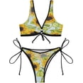 thumbnail image 2 of Dreamtimes Sexy O-Ring String Triangle Bikini Set for Women'sTwo Piece Swimsuit-Beautiful Yellow Sunflower Flowers Floral, XX-Large, 2 of 7