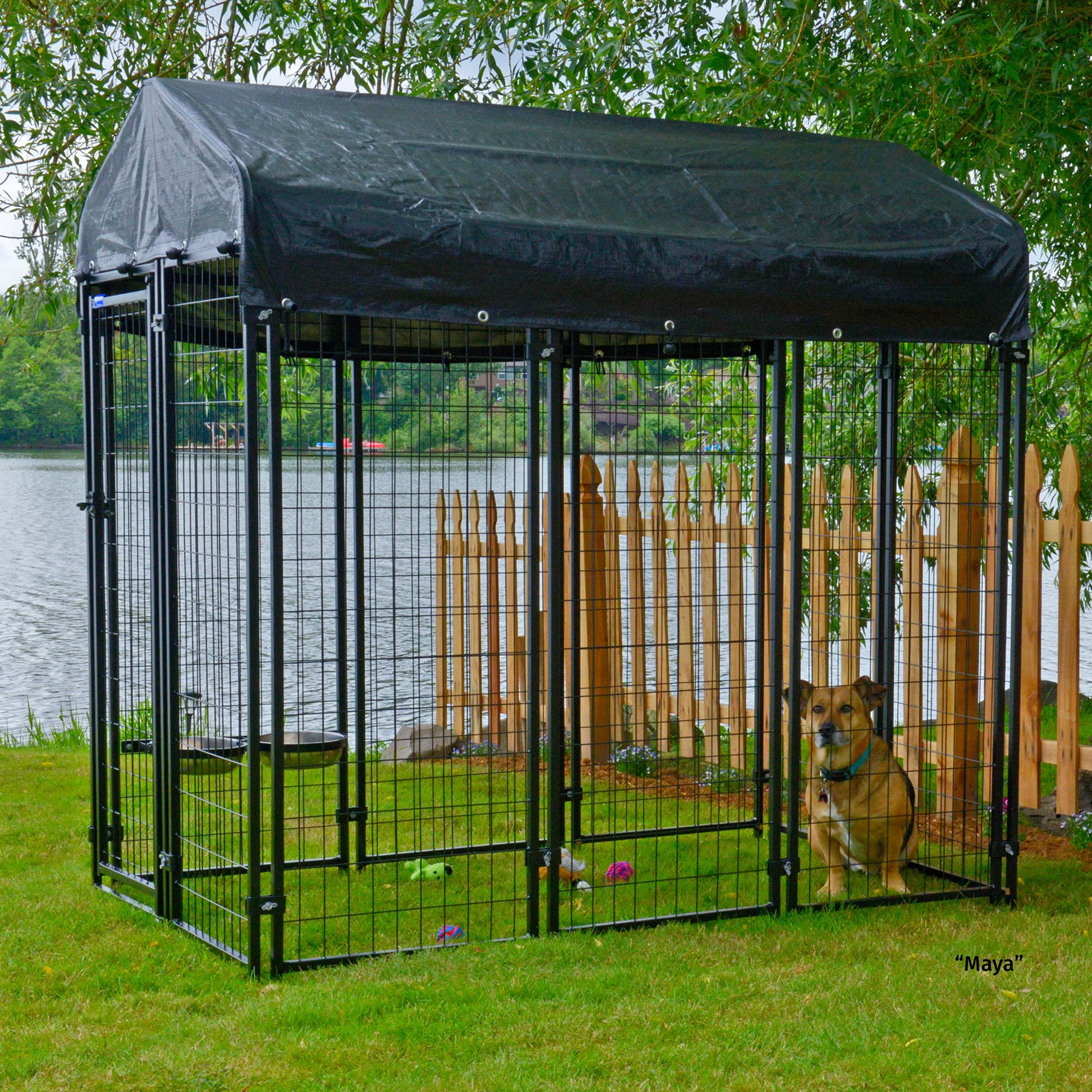 American kennel club dog kennel kit steel boxed waterproof cover 4 x 8 x 6 ft sale