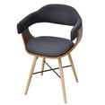 thumbnail image 3 of vidaXL Dining Chairs Kitchen Chair for Living Room 2 Pcs Bent Wood and Fabric, 3 of 6