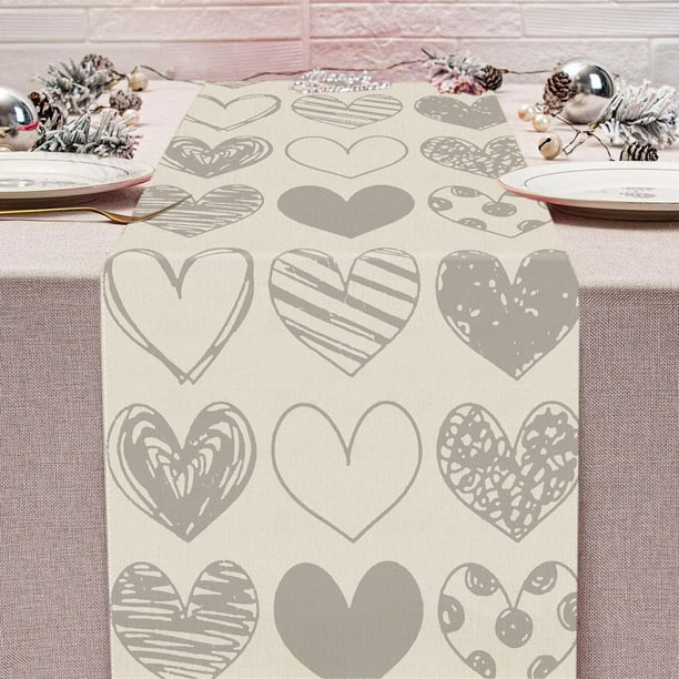 Bandera de mesa colorida para San Valentín, decoración de mesa para restaurante, sala de estar, aniversario de bodas, 4 tamaños disponibles, banderas de lino para mesas.