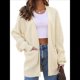 thumbnail image 1 of Cárdigan Extragrande de Punto Suave para Mujer con Bolsillos Albaricoque XXL, 1 of 6