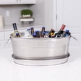 thumbnail image 4 of BREKX Aspen Oval Hammered and Smooth Beverage Tub with Tray, Rust Proof, 4 of 6