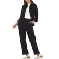 thumbnail image 2 of White Mark Women's 2-Piece Oversize Long Sleeve Button Down Cotton Linen Gauze Lounge Beach Set, 2 of 7