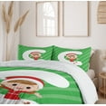 thumbnail image 6 of Ambesonne Christmas Alphabet Duvet Cover Set, Letter C Cartoon, 2-Calking, Green Dark Coral White, 6 of 7