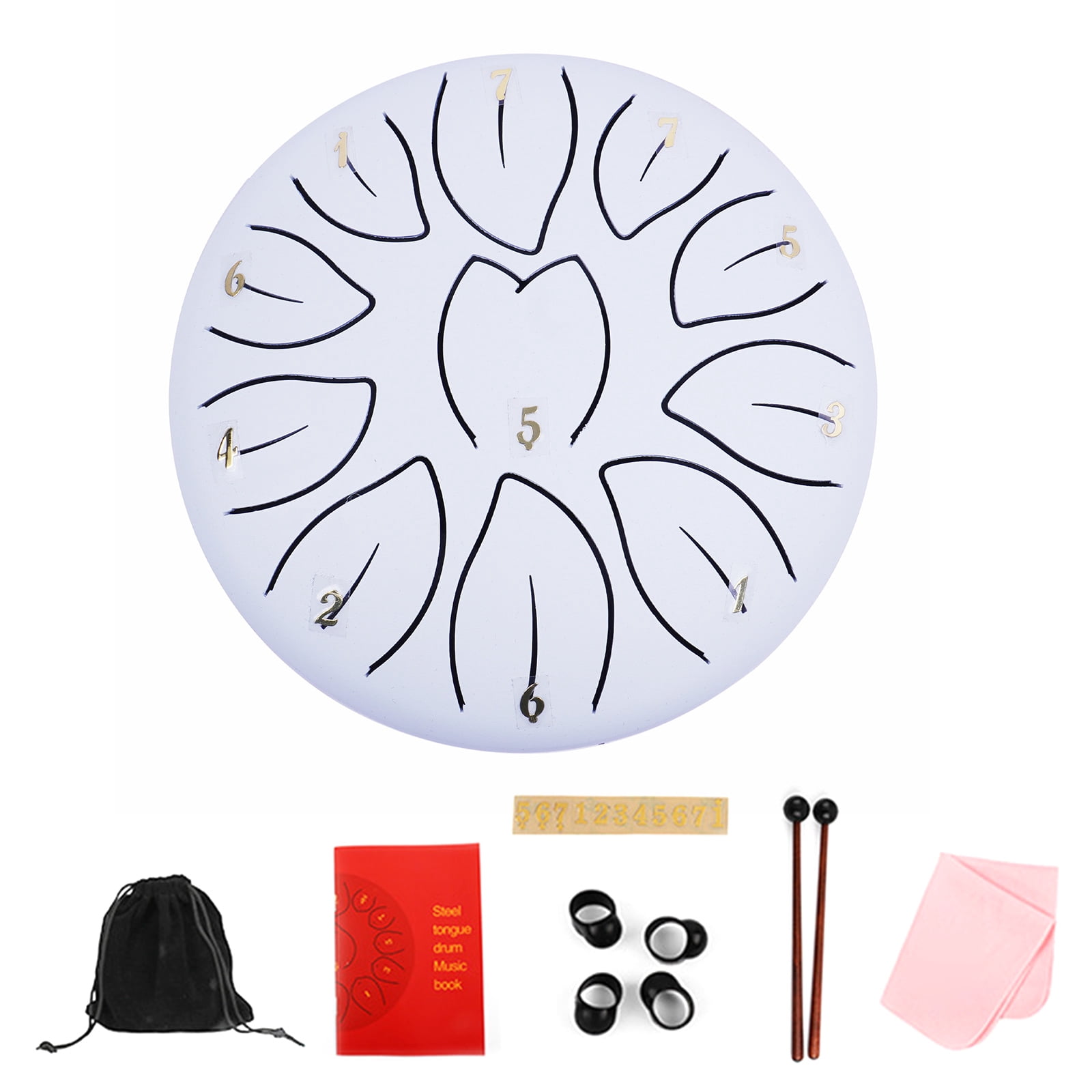 11 Tone Small Steel Tongue Drum Percussions Instrument Handpans Drum Ethereal Drum for Meditations Healing Concert Yoga