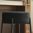 thumbnail image 6 of 30" Tall, Round High Bar Stools, Set of 2 - Contemporary upholstered dining stools for kitchens, coffee shops and bar stores - Includes sturdy hardware support legs Black, 6 of 9