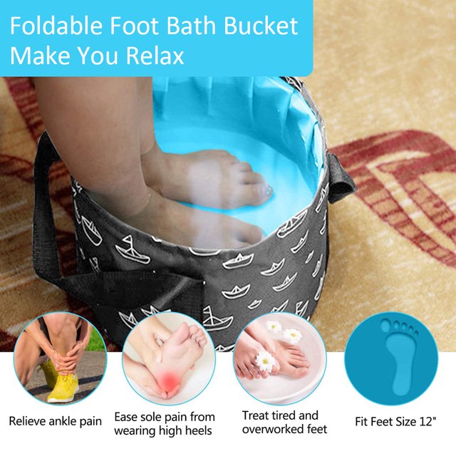 Cubo plegable para remojar los pies, bañera portátil de viaje para pies, Spa plegable para pies, lavabo para remojar, contenedor de agua para acampar y Picnic