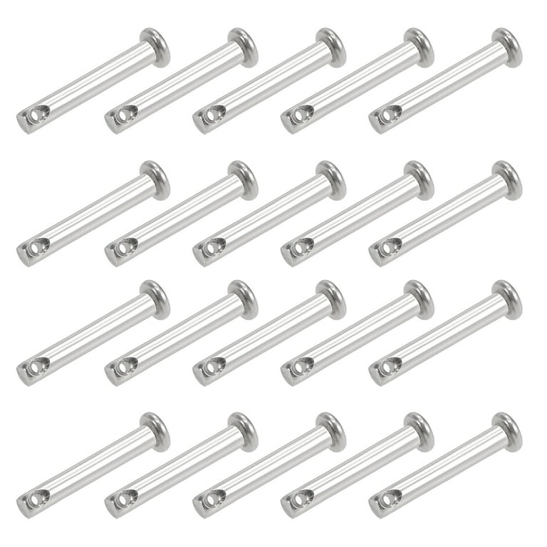 10-Pack Single Hole Clevis Pins M6 X 25mm 304 Stainless Steel Flat