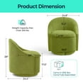 thumbnail image 3 of Linsy Home 360° Swivel Accent Chair Set of 2 with Hidden Storage, Modern Upholstered Barrel Chair for Living Room, Green, 3 of 11