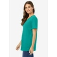 thumbnail image 3 of Woman Within Plus Size Perfect Short-Sleeve V-Neck Tee (Petite Available), 3 of 6