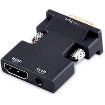 HDMI Female to VGA Male Converter, 1080P with 3.5mm Audio Dongle, Portable Adapter for Laptop, PC, PS3, Xbox, Blu-ray Player, TV Stick, Monitor, Projector